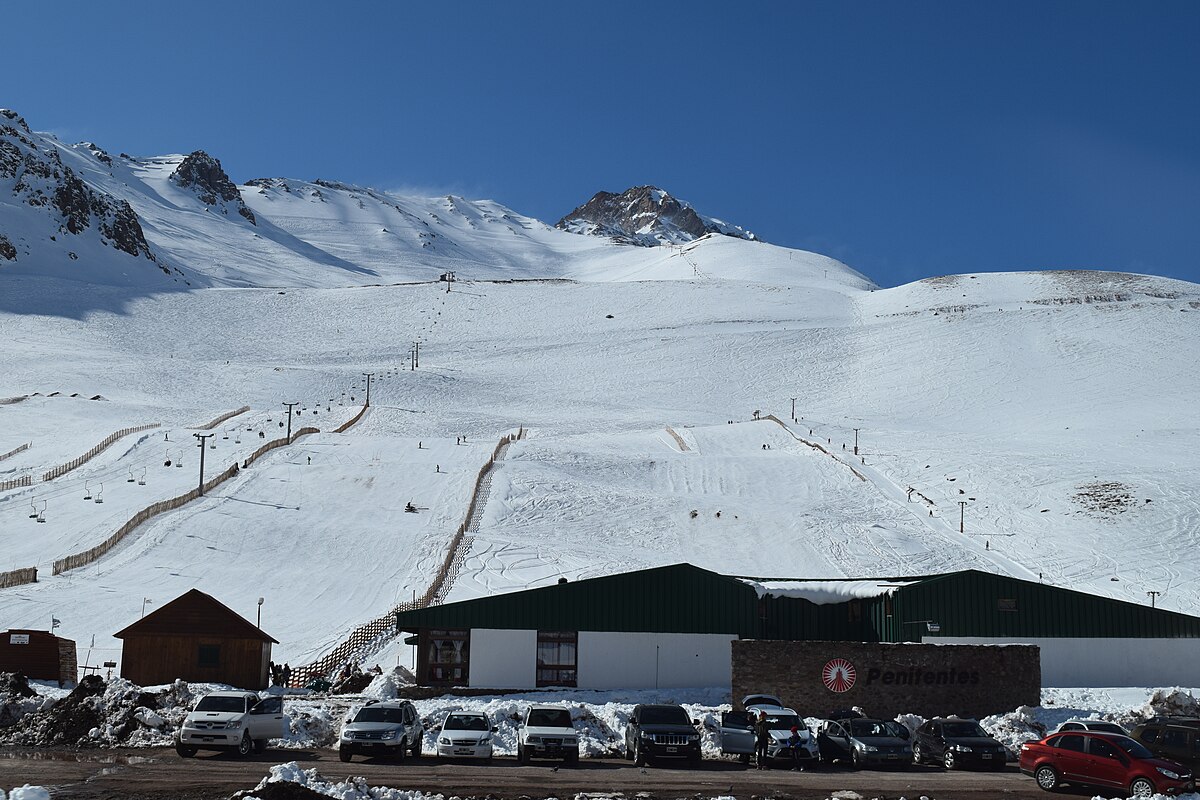Los Penitentes in Argentina - a snow covered mountain.