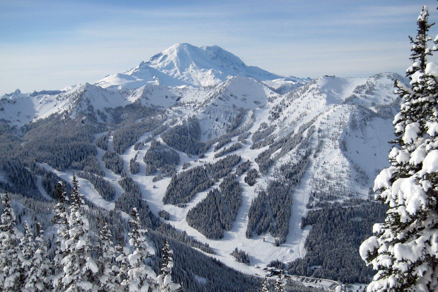 Crystal Mountain – Westbank in Canada - a view of the mountains from the top of a mountain.