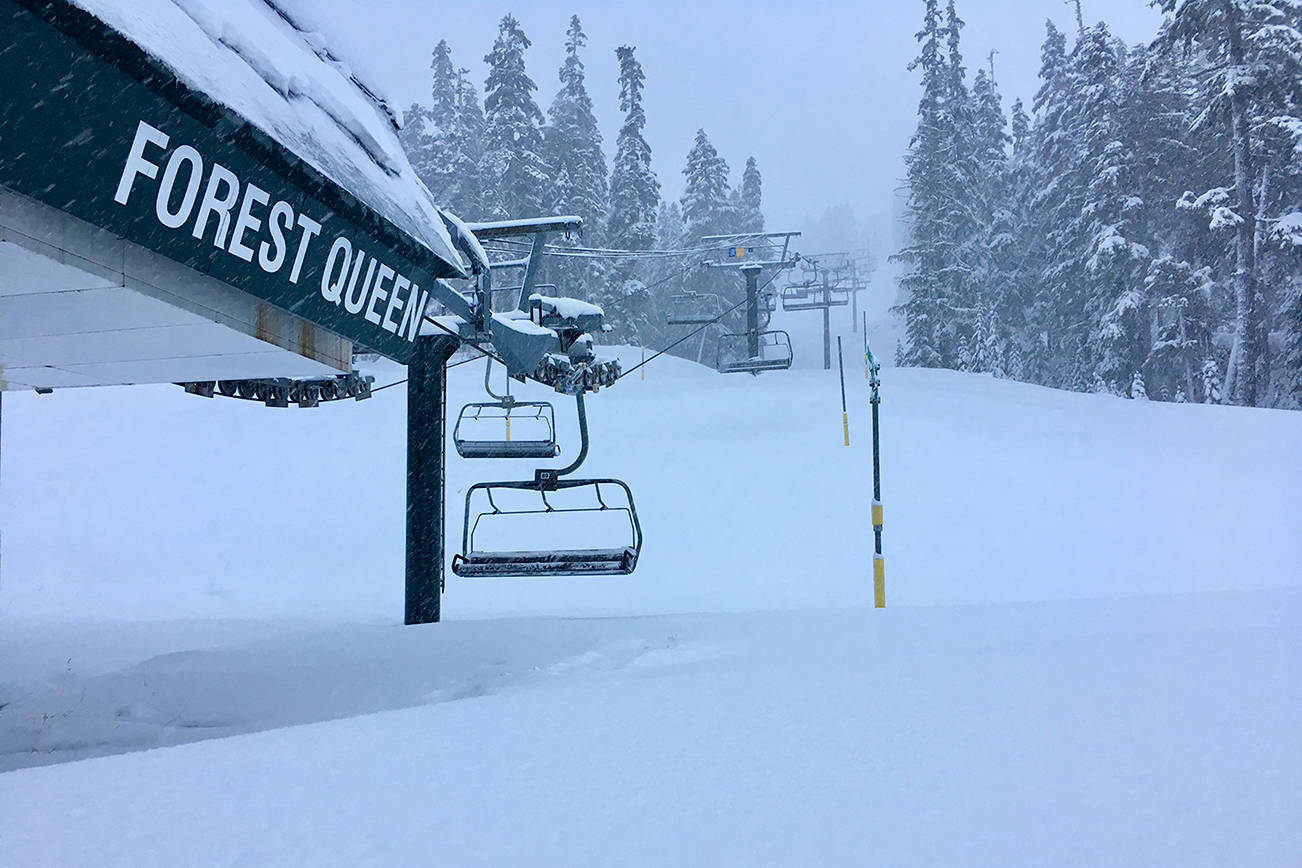 Crystal Mountain – Westbank in Canada - a ski lift going up a snowy hill.