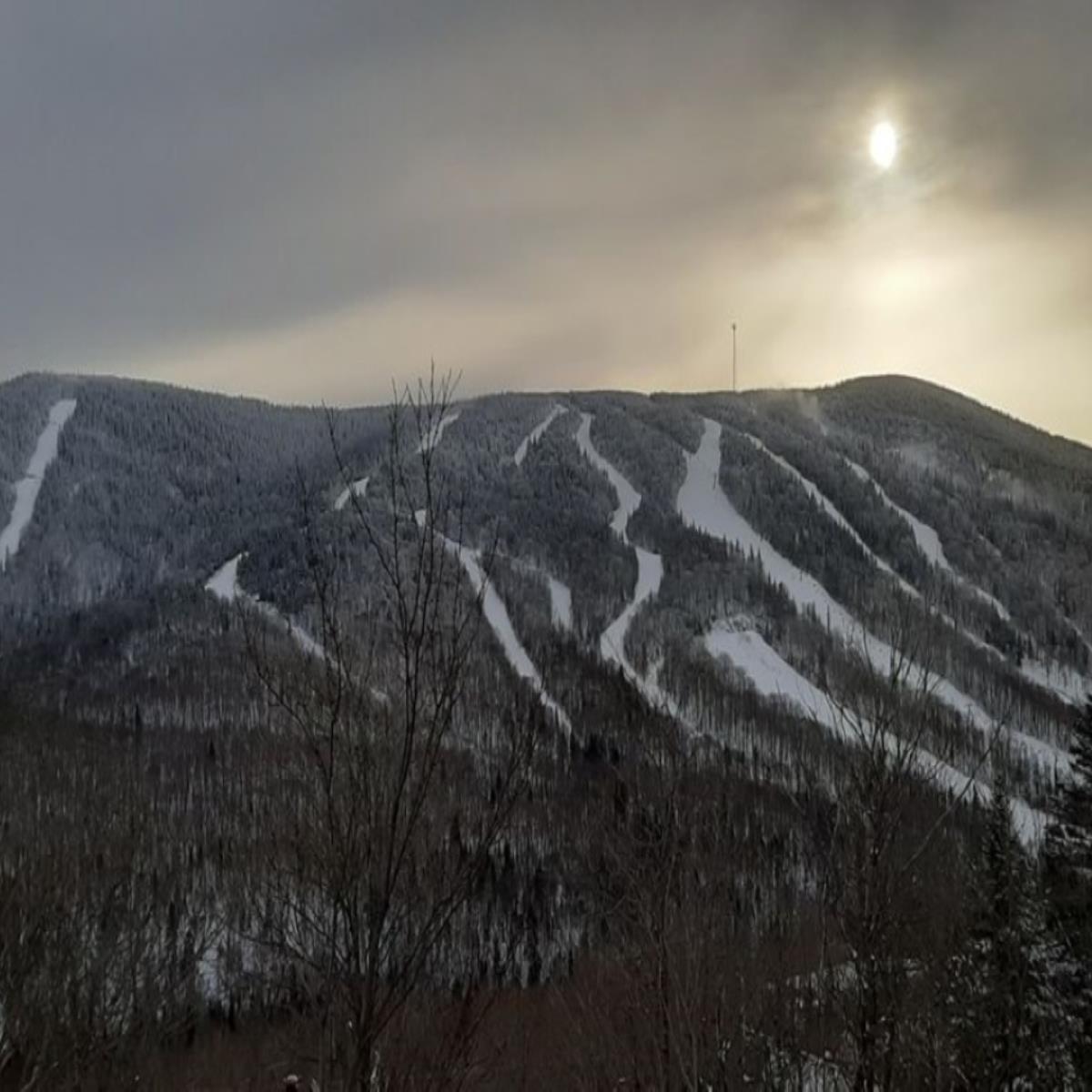 Massif du Sud in Canada - a snow covered mountain.