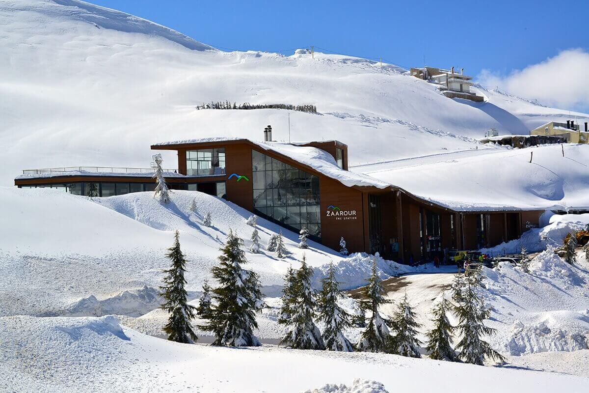Zaarour in Lebanon - a house in the mountains covered in snow.