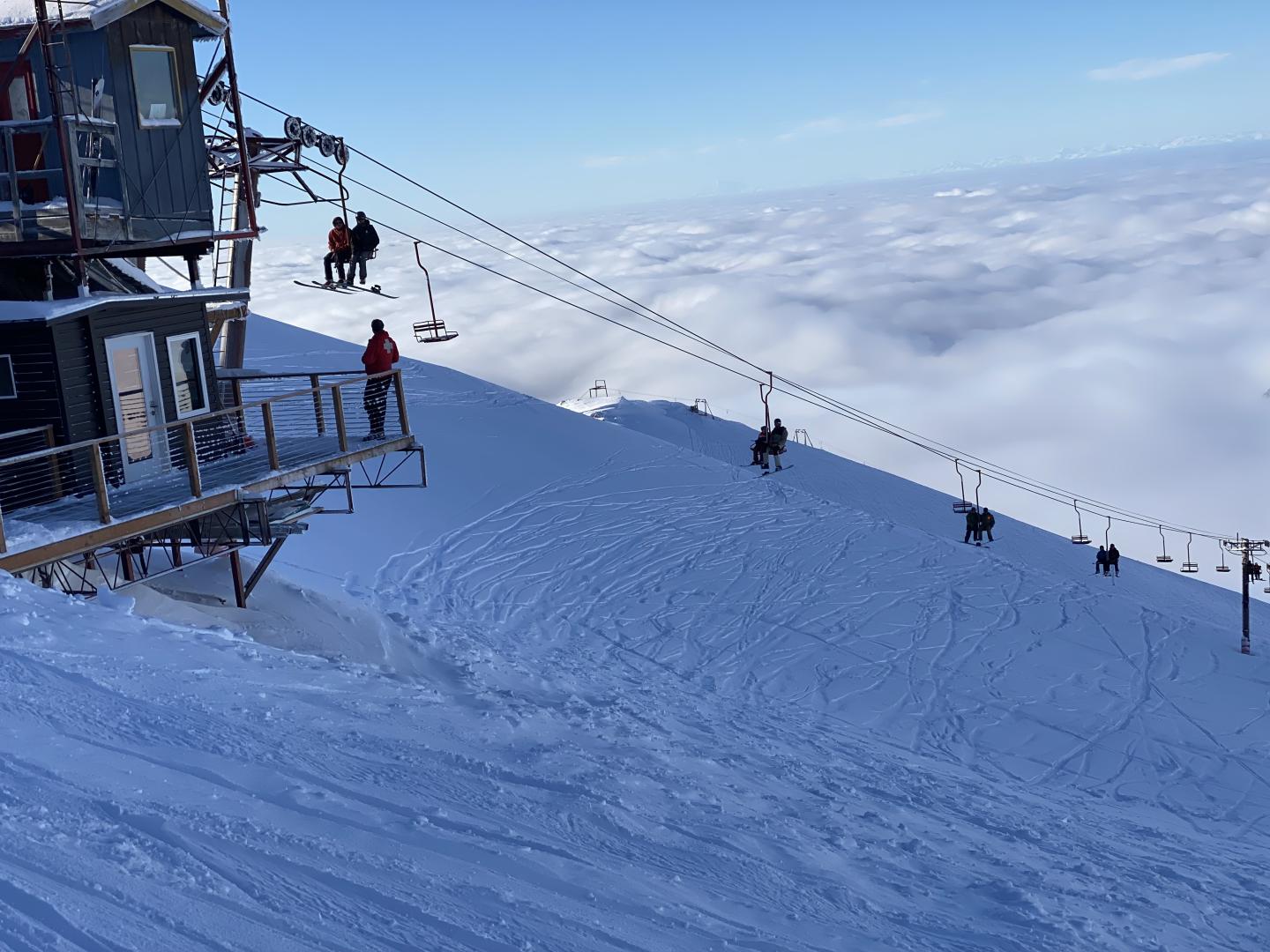 Arctic Valley in USA - a ski lift going up the side of a mountain.