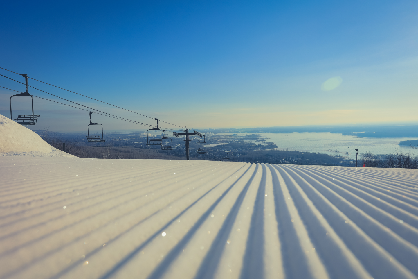 Spirit Mountain in USA - a clear blue sky.