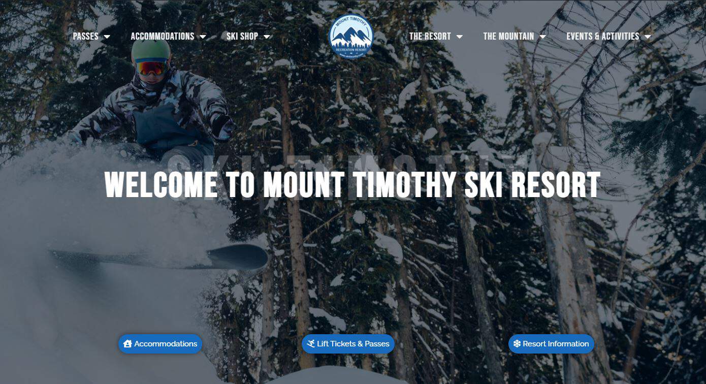 Mount Timothy in Canada - a screenshot of a snowboarder in the woods.