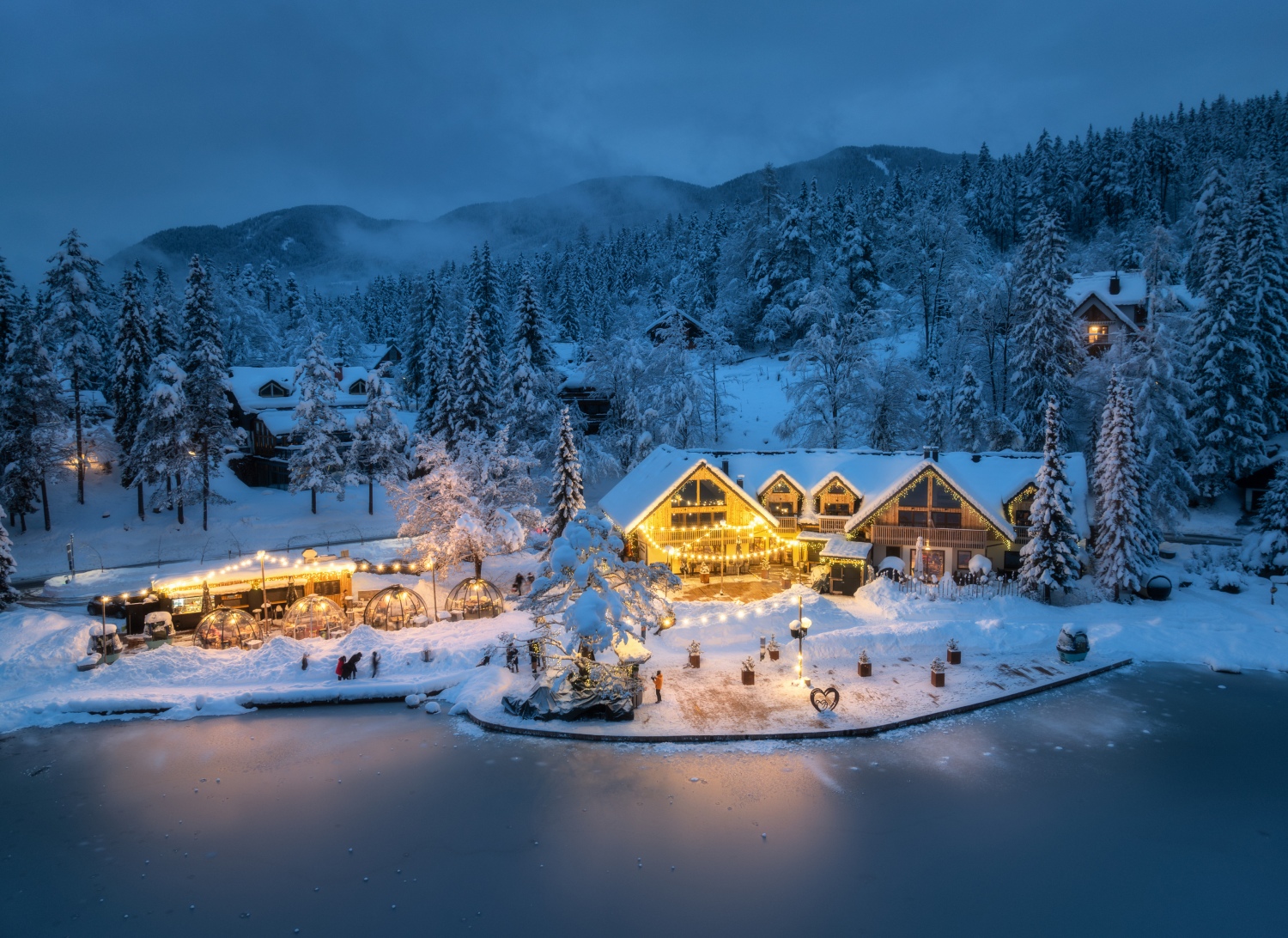 Kranjska Gora in Slovenia - snow on the ground.
