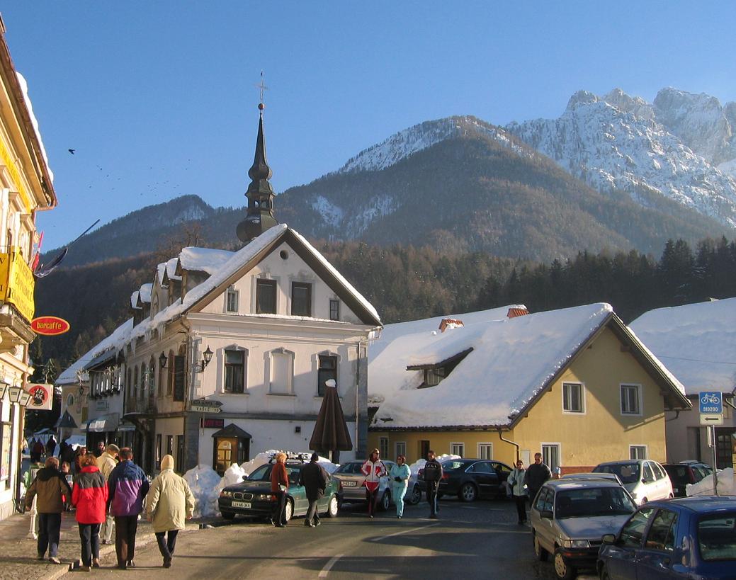 Kranjska Gora in Slovenia - the sky is clear.