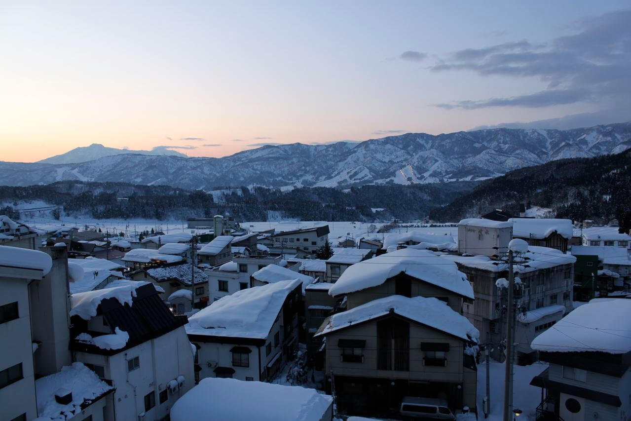Togari Onsen in Japan - snow on the ground.