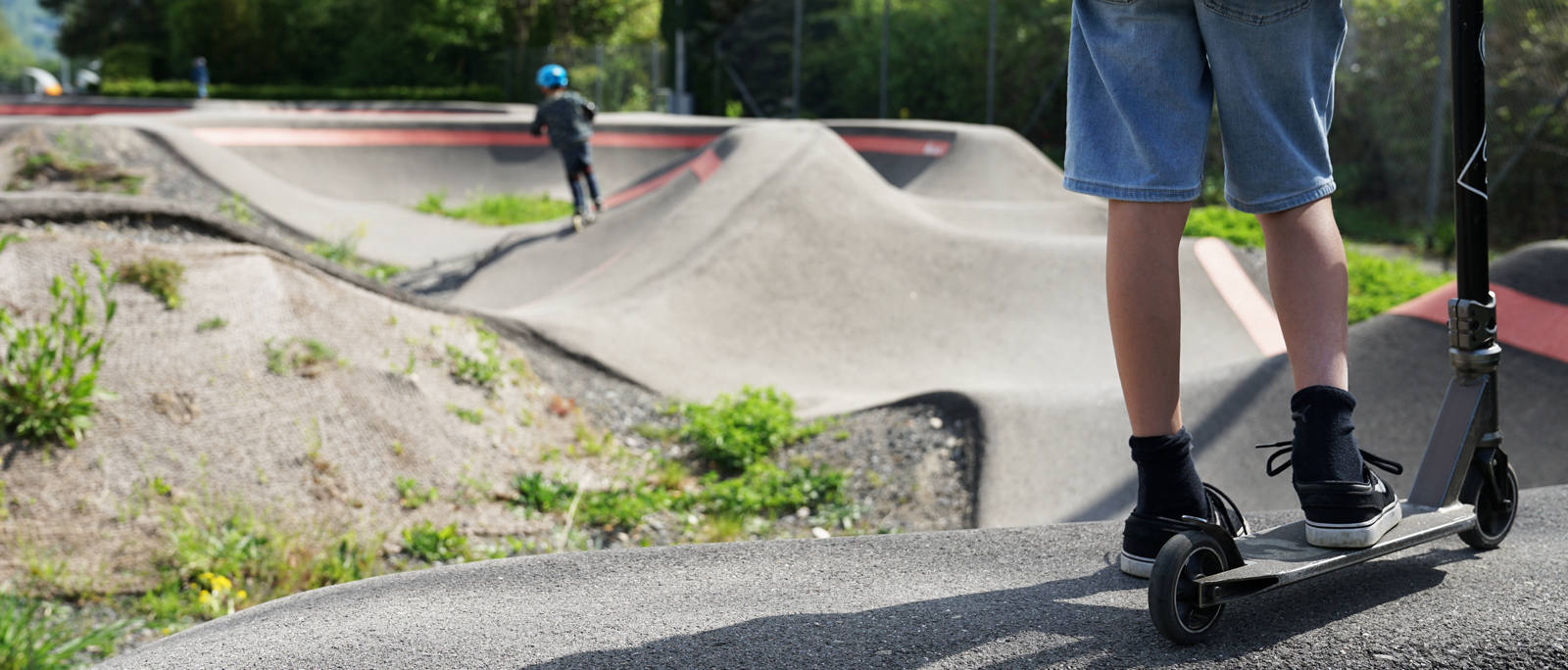 Wiriehornbahnen in Switzerland - a person riding a skateboard on top of a ramp.