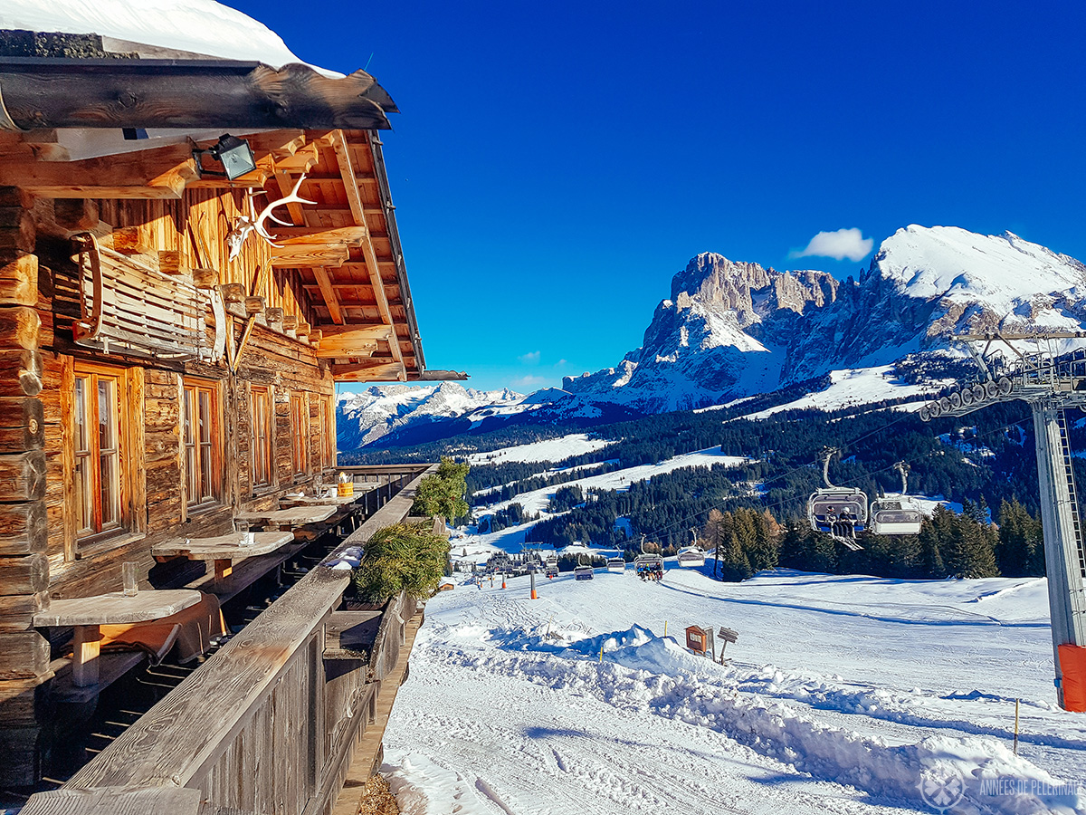Alpe di Siusi in Italy - snow on the ground.